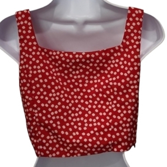 Floral Polka Dot Crop Top - Picture 5 of 6